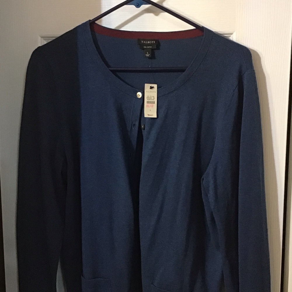 Talbots Men's Navy Cardigan Sweater